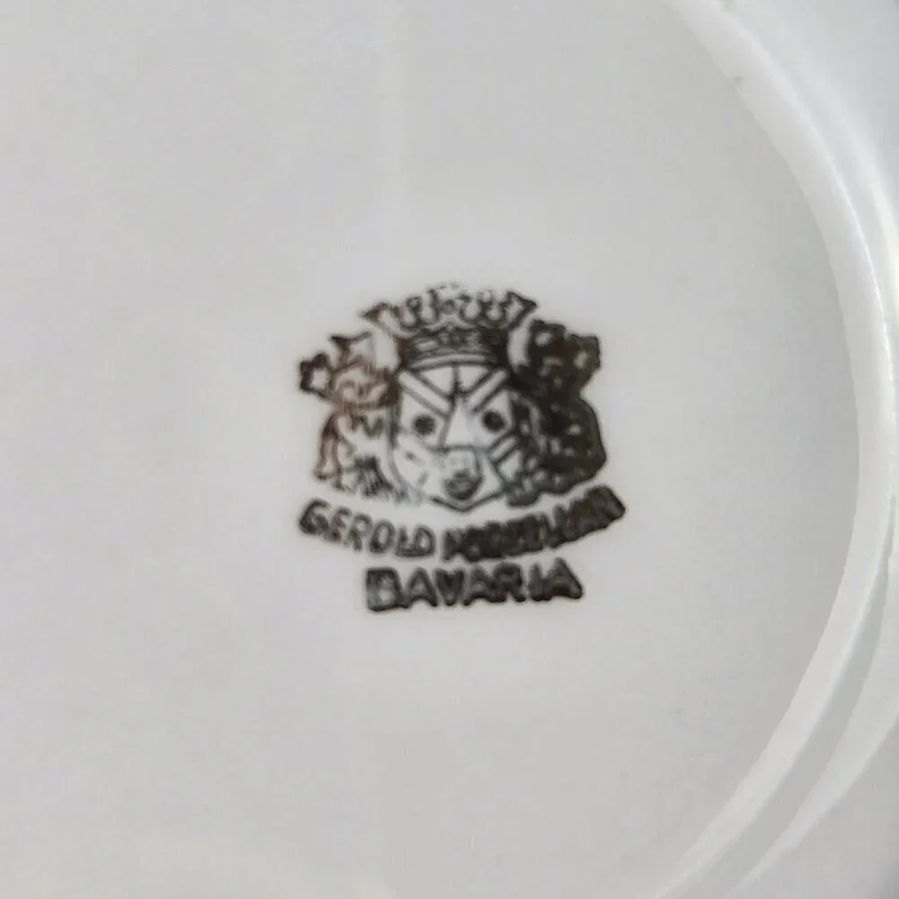 Vintage Gerold Perzellar Bavaria Demitasse Cup and Saucer Coat of Arms Berlin